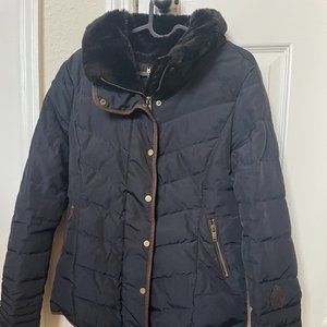 Zara Winter Puffer Jacket Navy Blue